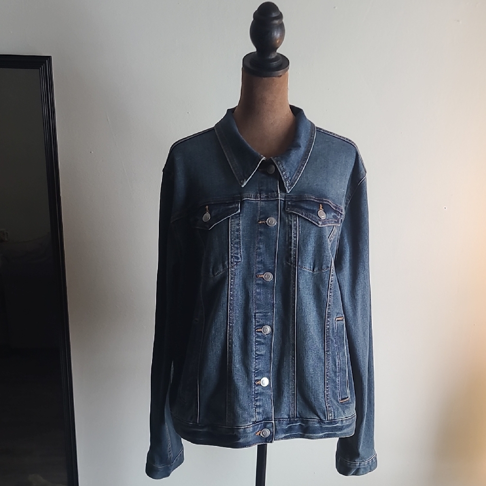 Time and Tru Dark Blue Jean Jacket